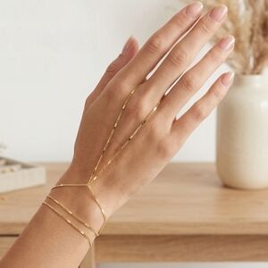 Waterproof Tarnish Free Gold Hand Chain Bracelet - Minimalist Women’s Jewelry